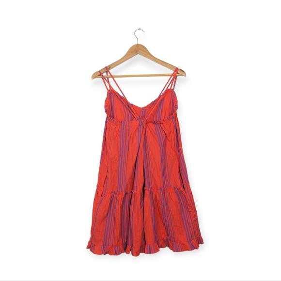 NWT Universal Thread Red & Purple Stripe Ruffle Trim Mini Dress Size M - Picture 2 of 8